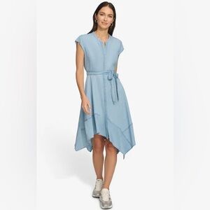 DKNY Blue Asymmetrical Dress